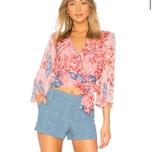 Alice + Olivia floral wrap top - Bray Wrap Top